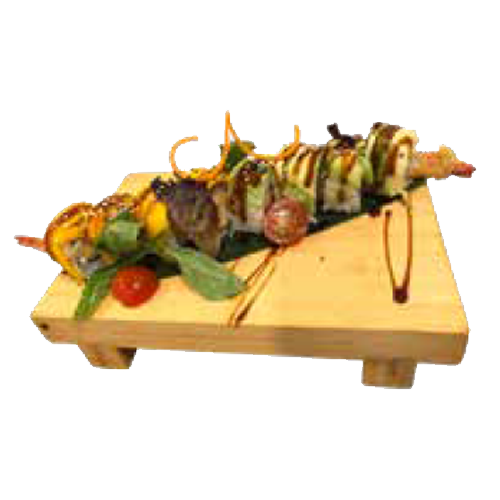 Uramaki Panko ebi mango y aguacate